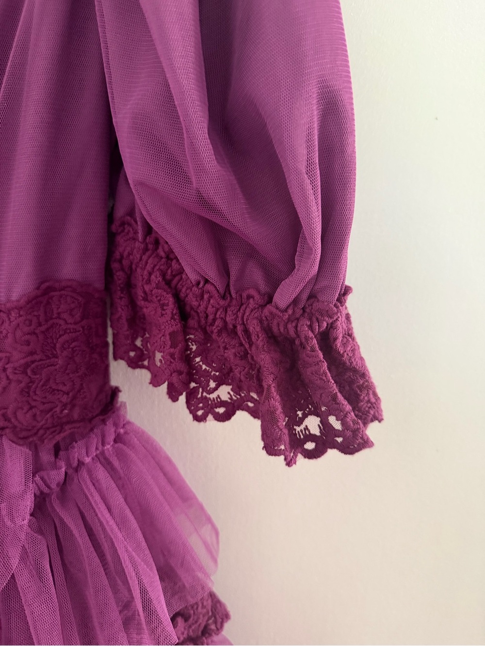 JessaKae Tiered Tulle Maxi Dress XL Plum Fairycore Renaissance    Regencycore - Picture 8 of 11